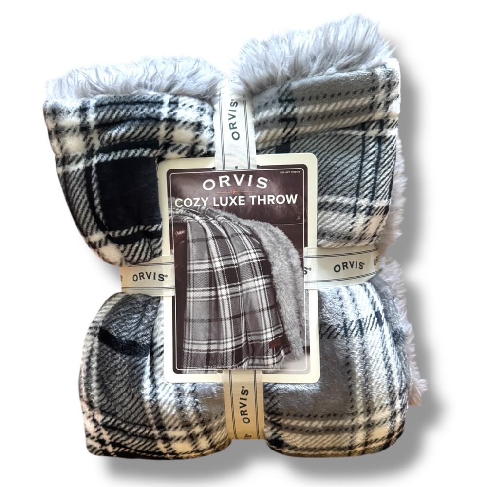 Orvis Black and Gray Cozy Luxe Throw